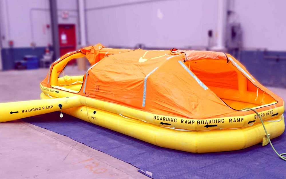 Inflated Life Raft